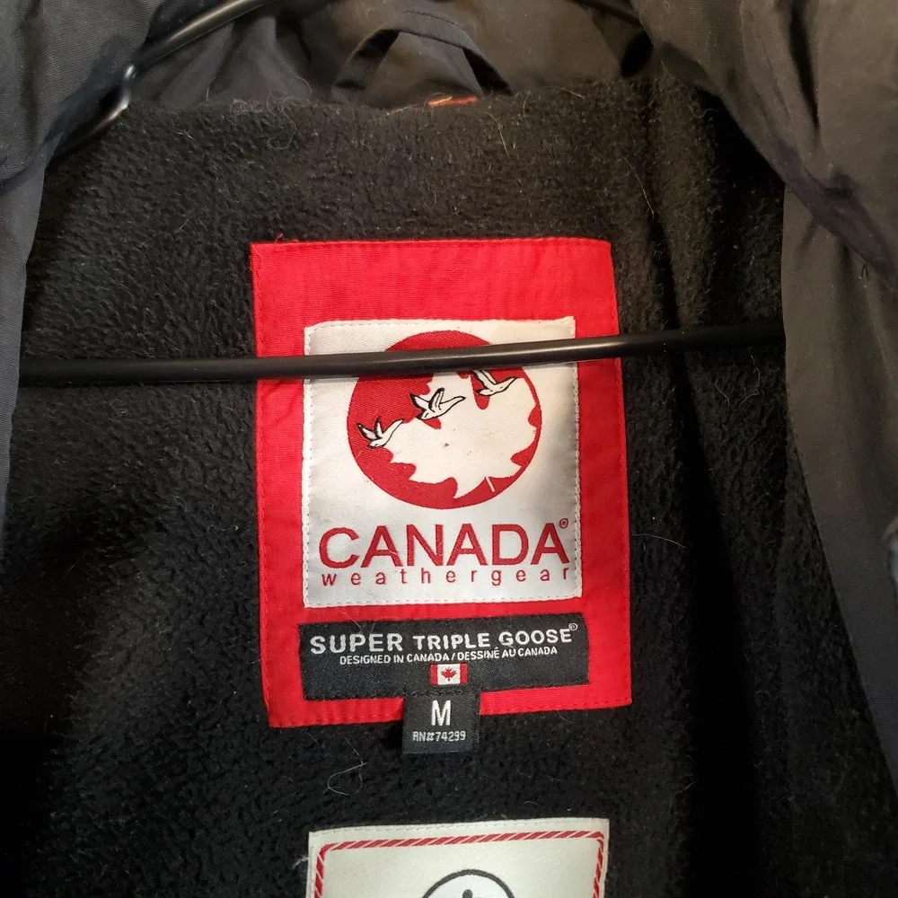 Canada Weather Gear Women Puffer Parka Black Faux Fur Hood Long Coat Size Medium - Picture 9 of 13